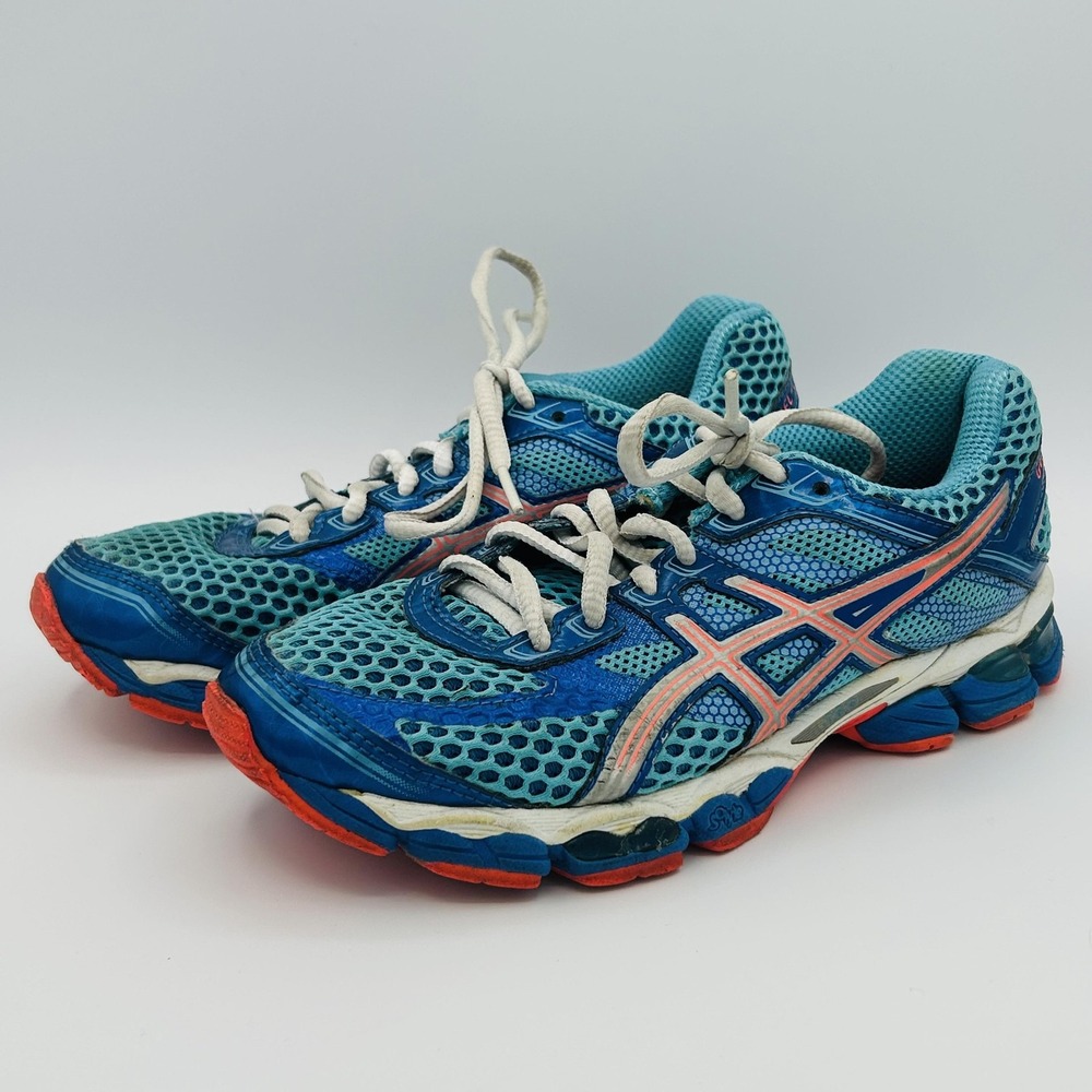 ASICS GEL-Cumulus 15 Shoes Womens Size 7 Blue Teal Orange Running Sneakers T3C5N